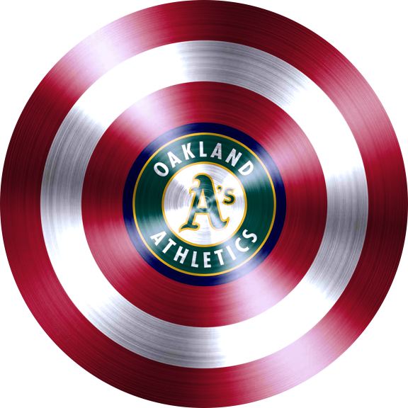 Captain American Shield With Oakland Athletics Logo vinyl decal